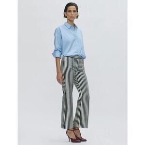 Callas Milano Lola Denim Crop Pant Jean in Natural Midnight Stripe IT 36 XS